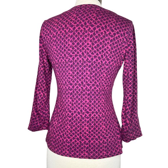 Charter club women’s top small V-neck wrap chest long sleeve gathered chest stre - Picture 6 of 12